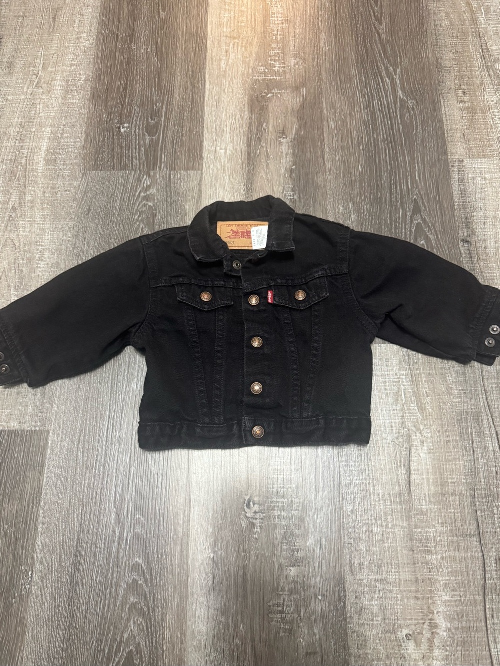 Levi's Kids Black Denim Jacket with Button Front